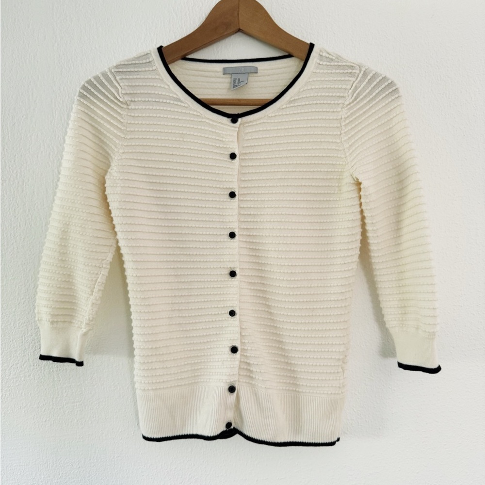 H&M Vintage Cream Crop Cardigan